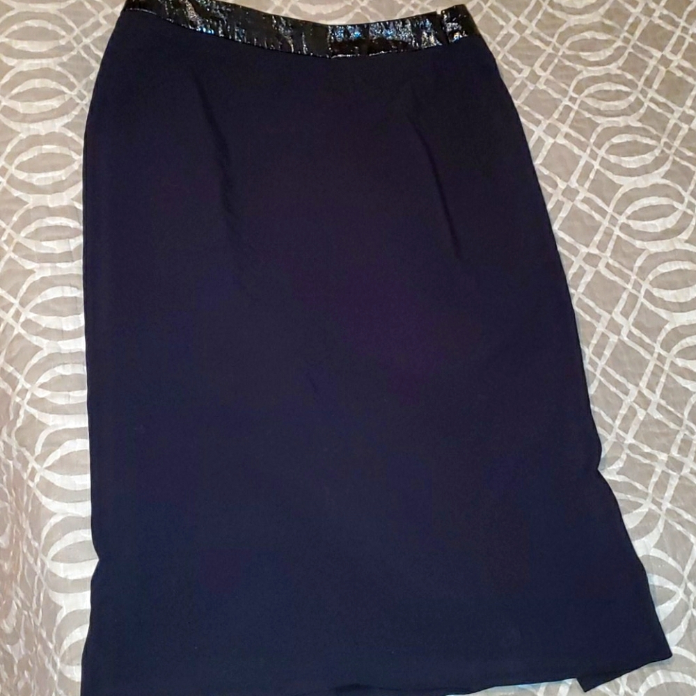 Womens black midi skirt